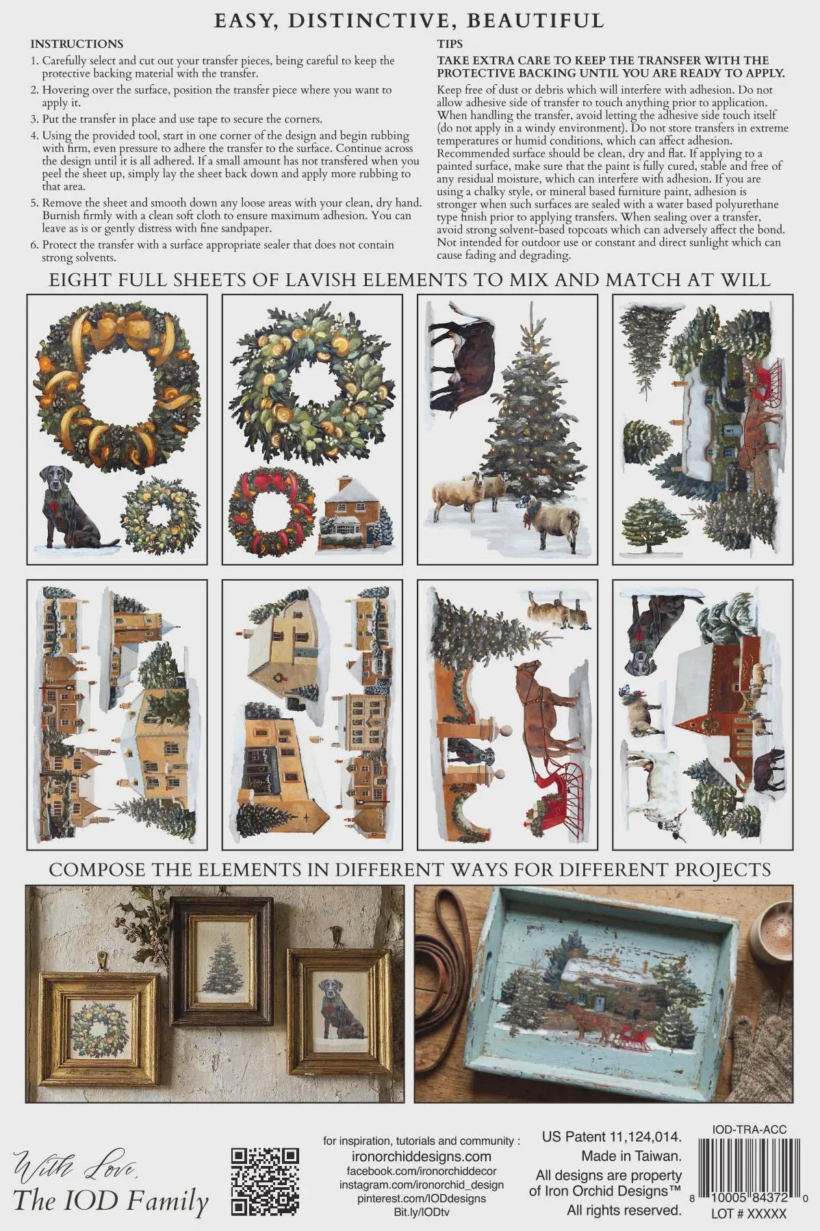 A Cotswold Christmas IOD Transfer 8x12 Pad by Iron Orchid Designs (NEW!)