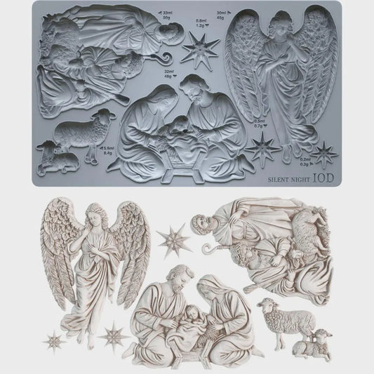 Silent Night 6x10 IOD Mould by Iron Orchid Designs (NEW!)