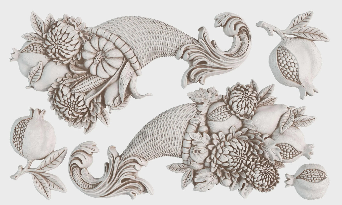 Cornucopias 6x10 IOD Mould by Iron Orchid Designs (NEW!)