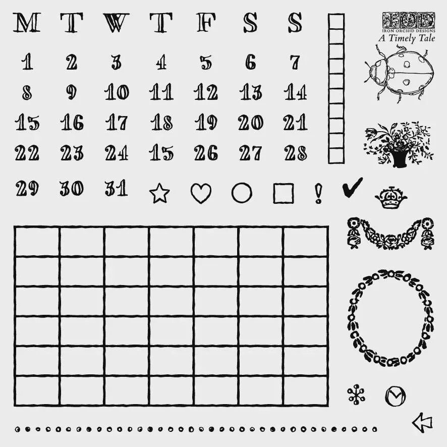 A Timely Tale 6x6 Decor Stamp Set by Iron Orchid Designs (NEW!)