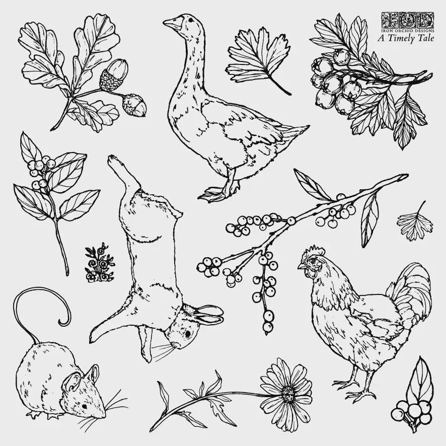 A Timely Tale 6x6 Decor Stamp Set by Iron Orchid Designs (NEW!)