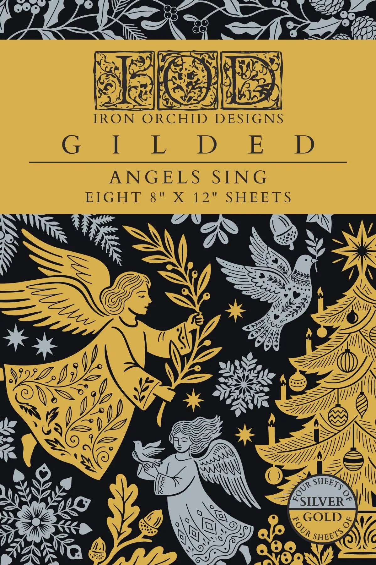 Angels Sing IOD Foil Transfer 8x12 Pad by Iron Orchid Designs (NEW!)