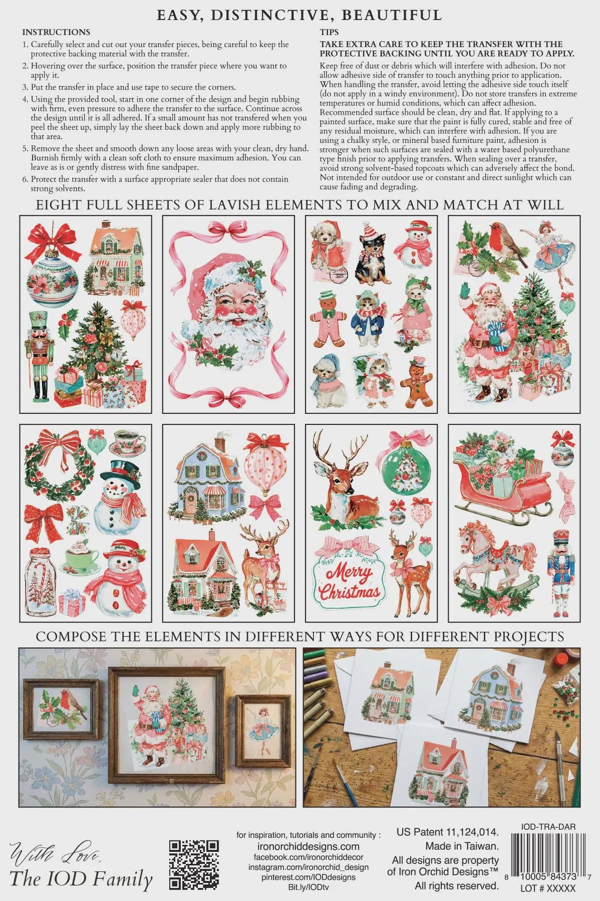 Darling Holiday IOD Transfer 8x12 Pad by Iron Orchid Designs (NEW!)