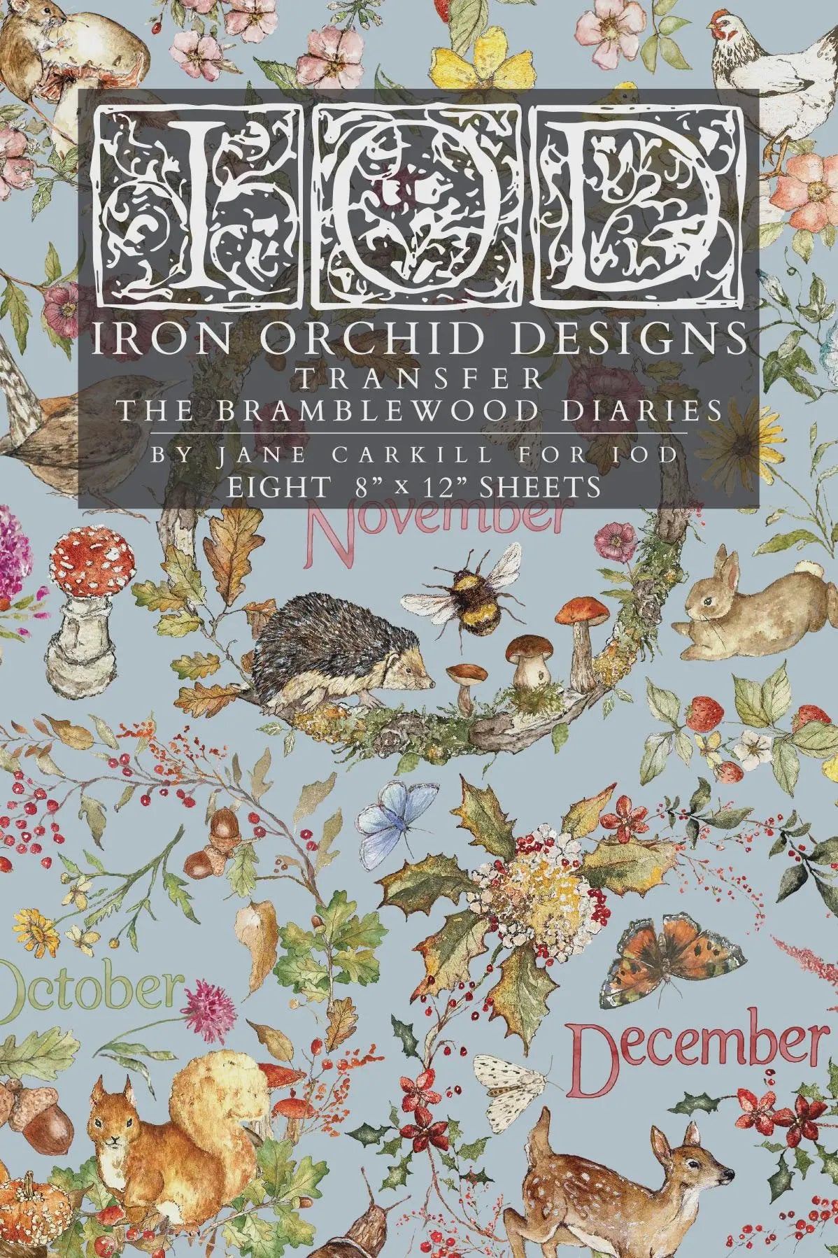 The Bramblewood Diaries IOD Transfer 8x12 Pad by Iron Orchid Designs (NEW!)