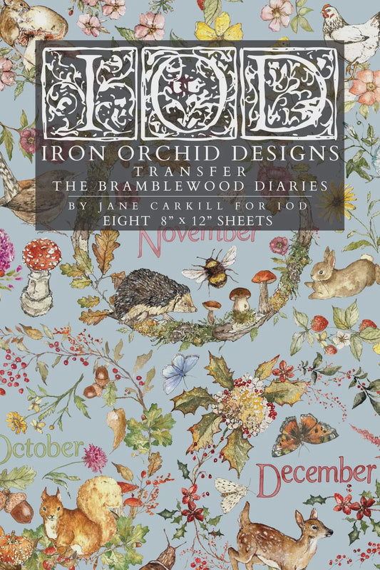 The Bramblewood Diaries IOD Transfer 8x12 Pad by Iron Orchid Designs (NEW!)