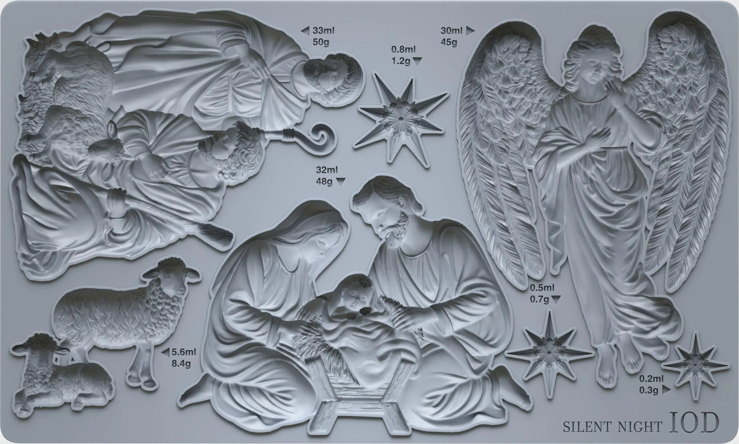 Silent Night 6x10 IOD Mould by Iron Orchid Designs (NEW!)