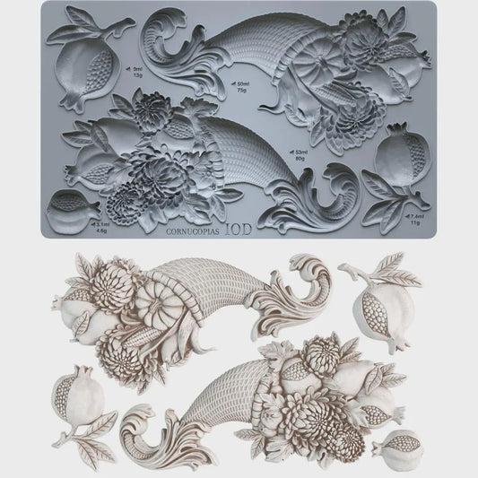 Cornucopias 6x10 IOD Mould by Iron Orchid Designs (NEW!)