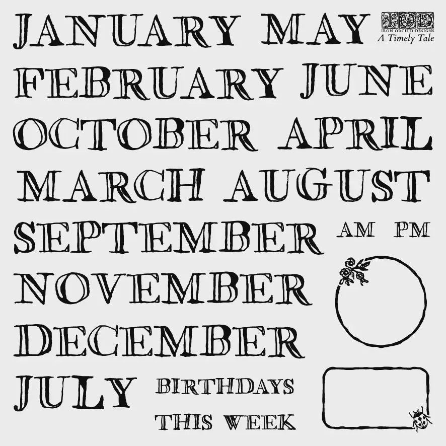 A Timely Tale 6x6 Decor Stamp Set by Iron Orchid Designs (NEW!)