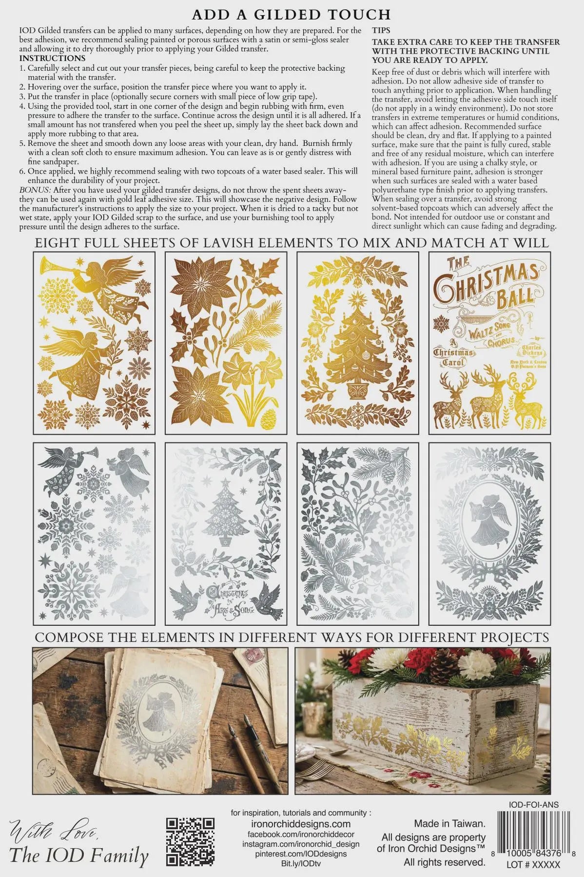 Angels Sing IOD Foil Transfer 8x12 Pad by Iron Orchid Designs (NEW!)