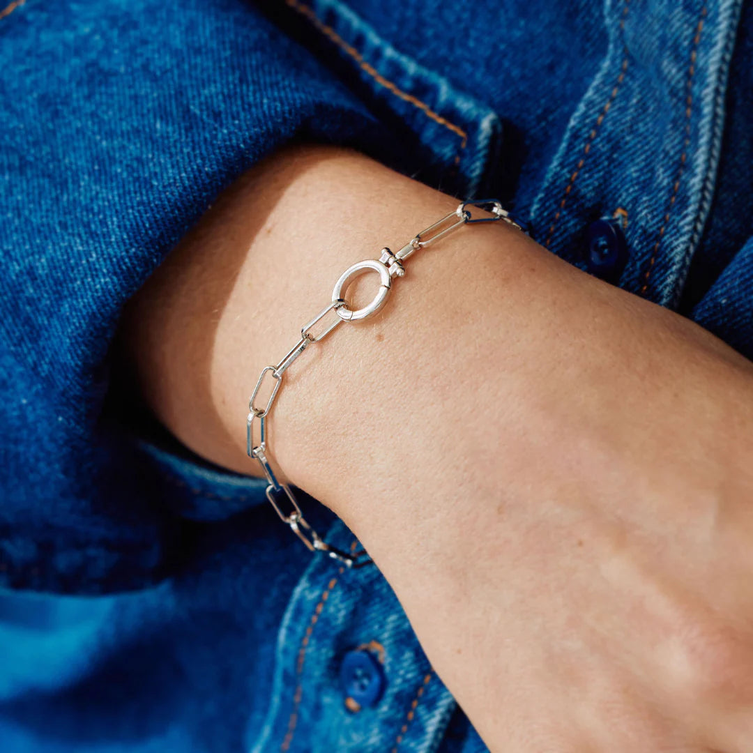 Mint Paperclip Bracelet - Silver