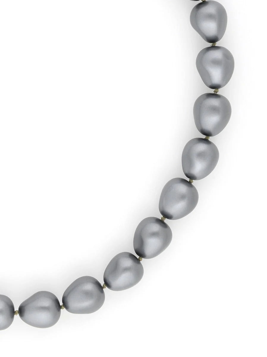 Classically Chic Pearl Strand Necklace - Grey