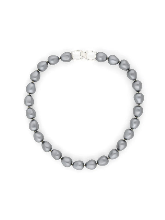 Classically Chic Pearl Strand Necklace - Grey