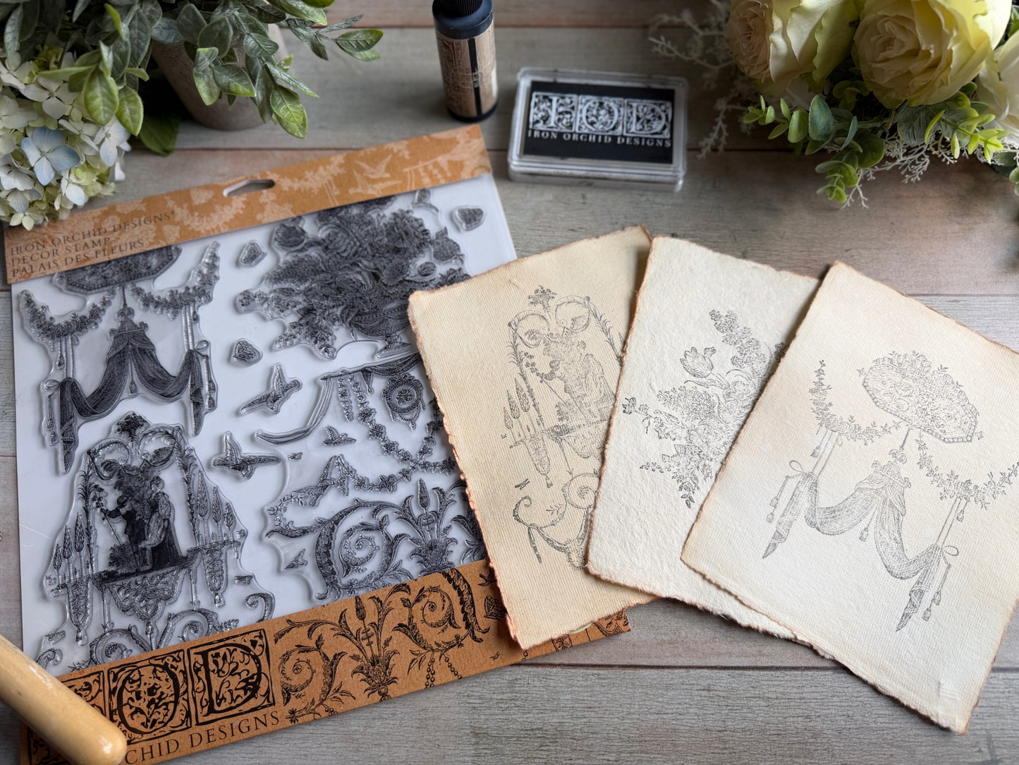 Palais des Fleurs 12x12 IOD Stamp by Iron Orchid Designs