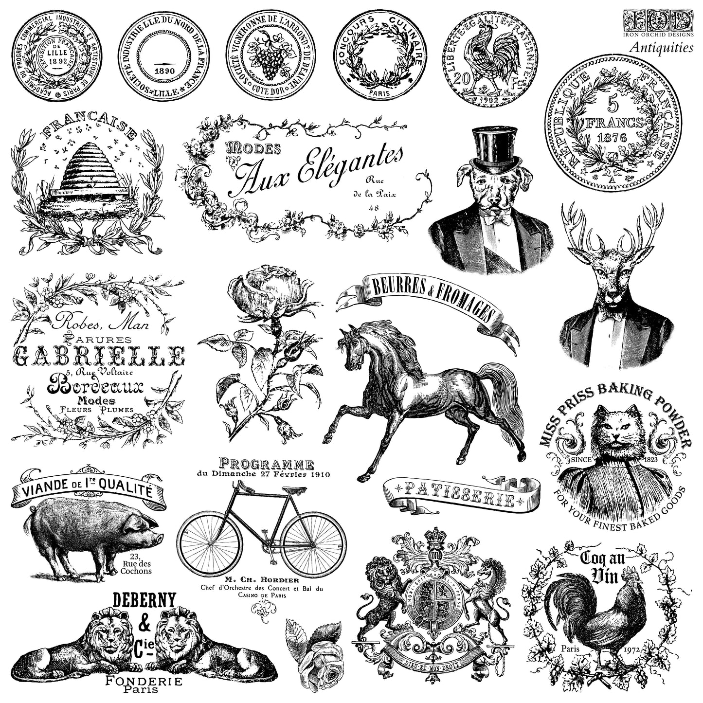Antiquities 12x12 IOD Decor Stamp by Iron Orchid Designs