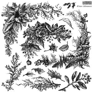 Winter Adornment 12x12 IOD Decor Stamp by Iron Orchid Designs (Retired!)