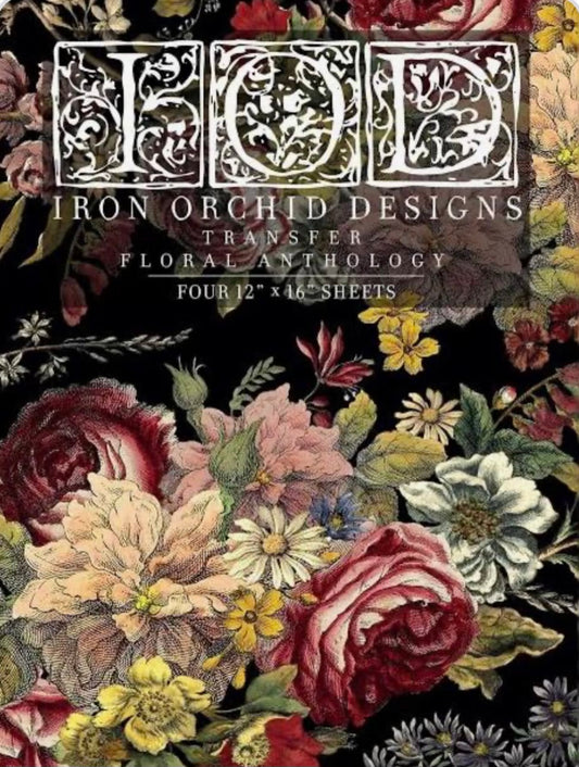 Floral Anthology IOD Transfer 12x16 Pad by Iron Orchid Designs