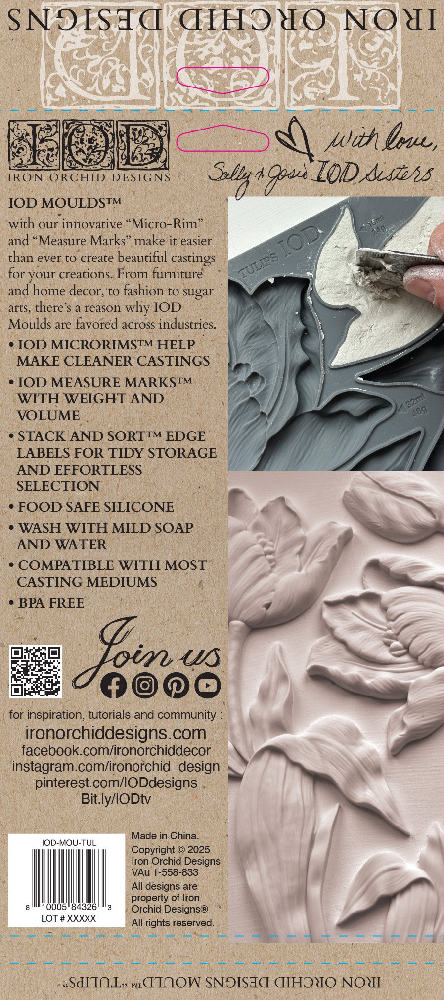 Tulips 6x10 IOD Mould by Iron Orchid Designs