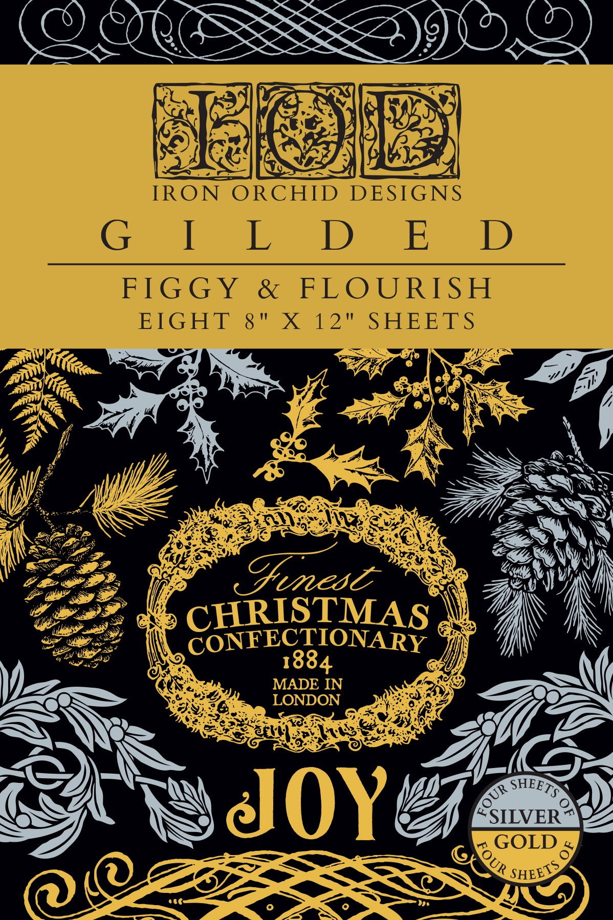 Figgy & Flourish IOD Foil Transfer 8x12 Pad by Iron Orchid Designs