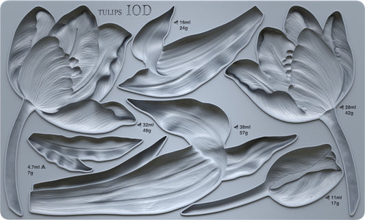 Tulips 6x10 IOD Mould by Iron Orchid Designs