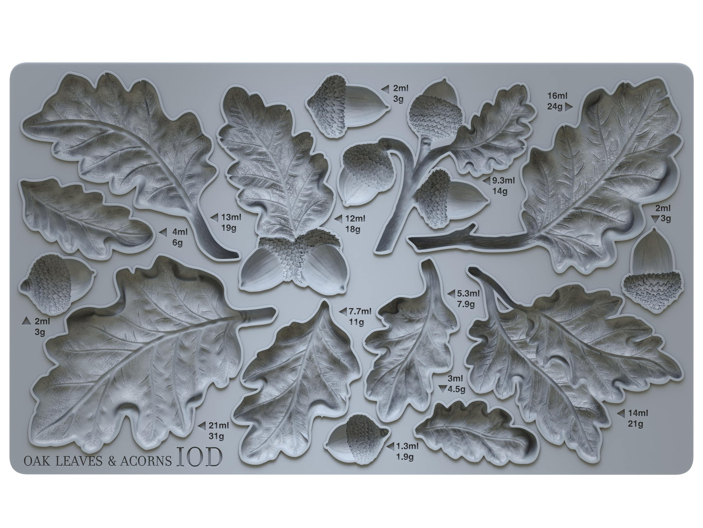 Oak Leaves & Acorns 6x10 IOD Mould by Iron Orchid Designs