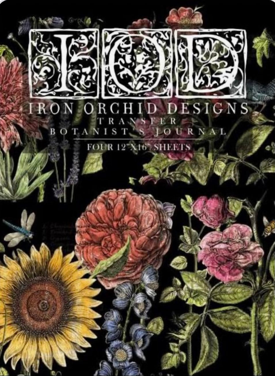 Botanist's Journal IOD Transfer 12x16 Pad by Iron Orchid Designs