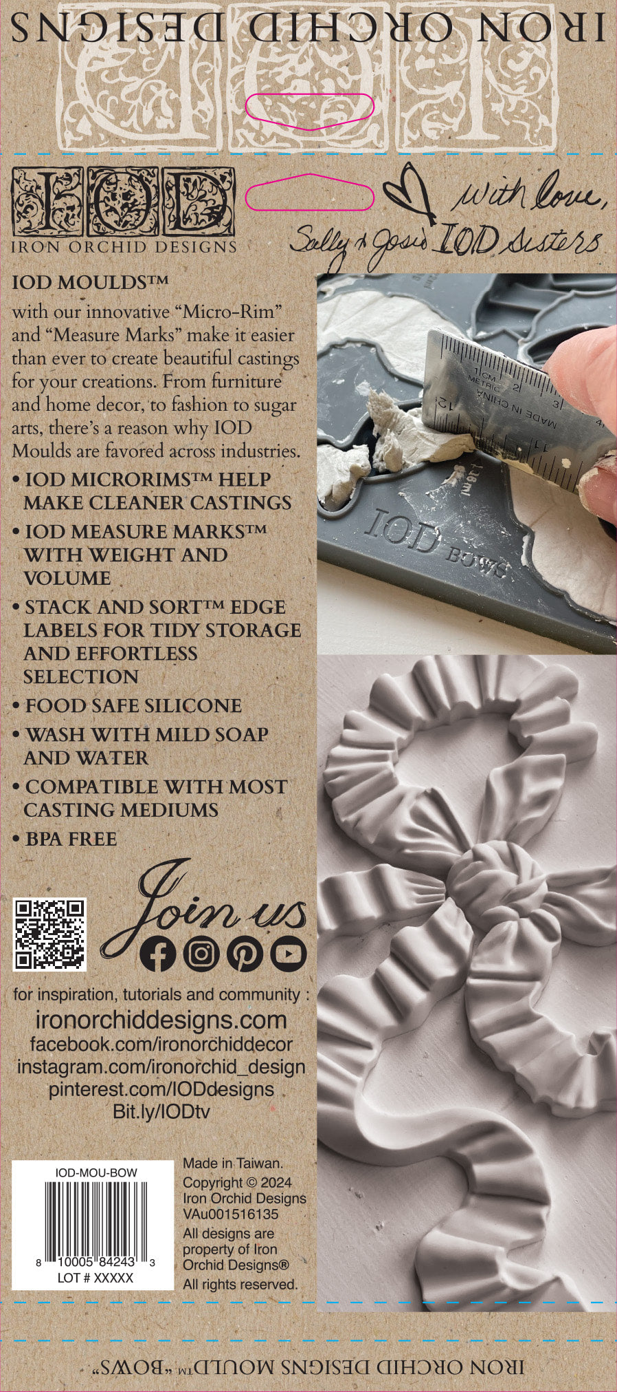 Bows 6x10 IOD Mould by Iron Orchid Designs
