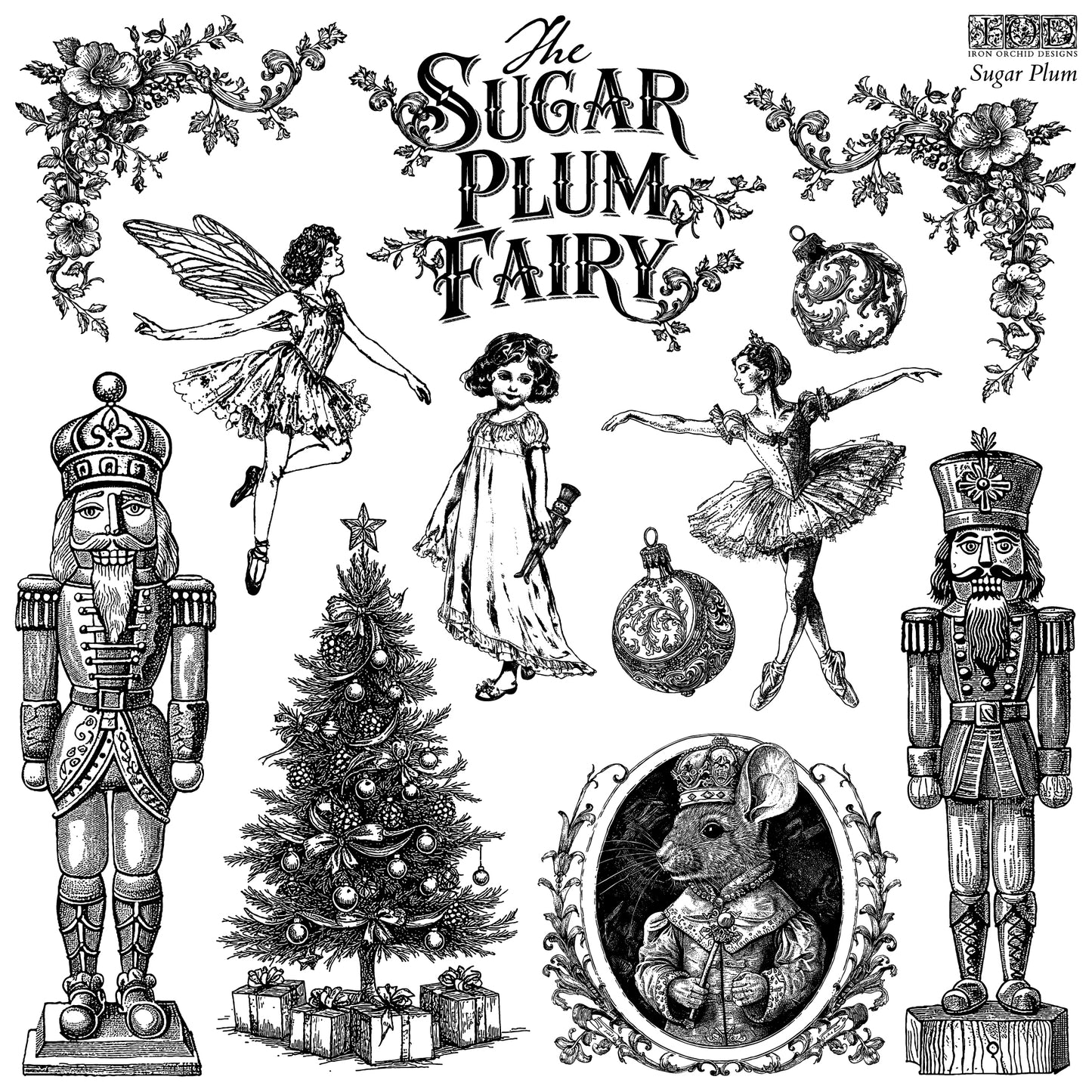 Sugar Plum 12x12 IOD Decor Stamp by Iron Orchid Designs