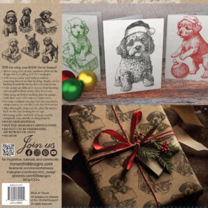Christmas Pups 12x12 IOD Decor Stamp by Iron Orchid Designs