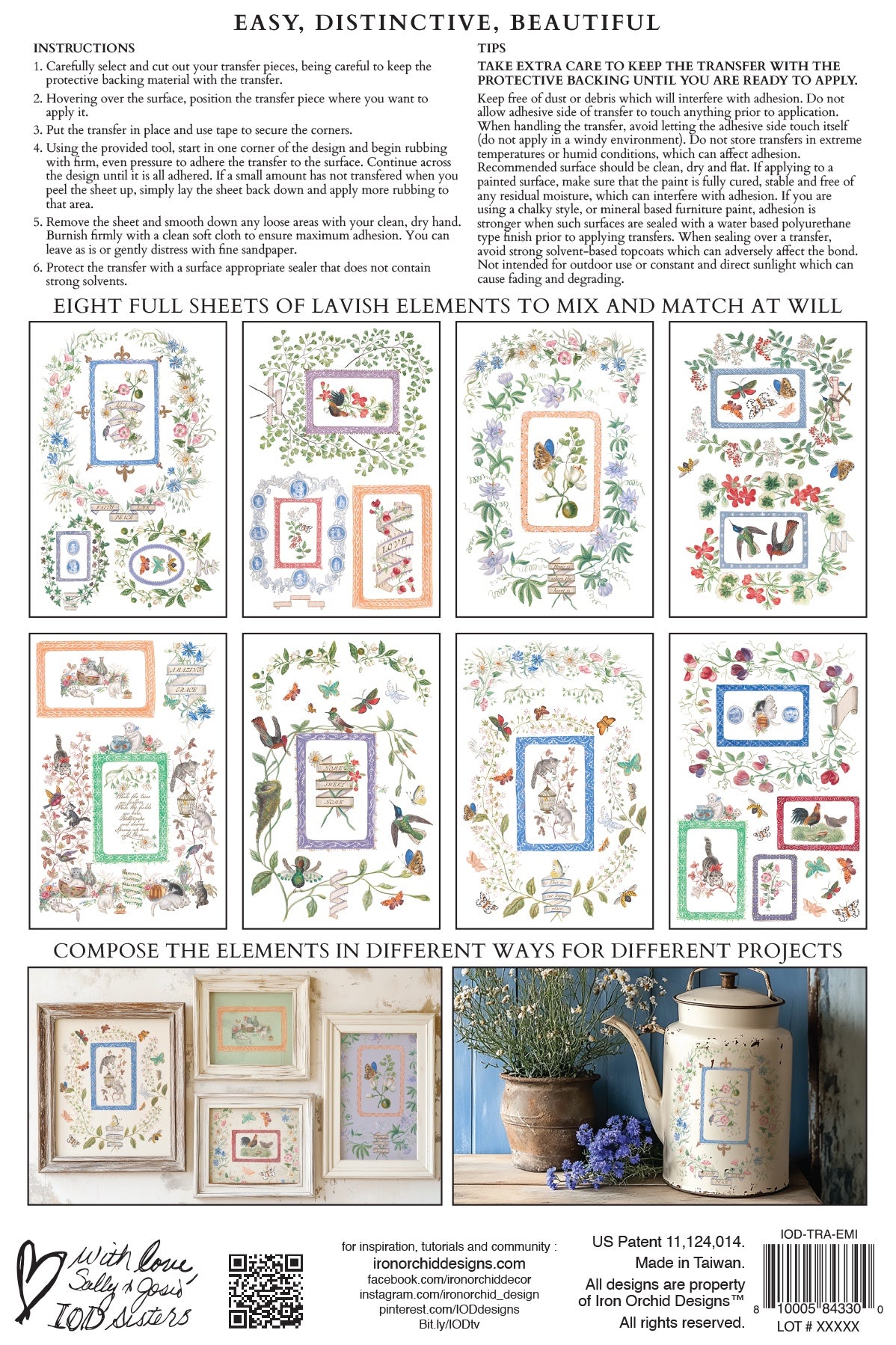 Emily Clare IOD Transfer 8x12 Pad by Iron Orchid Designs