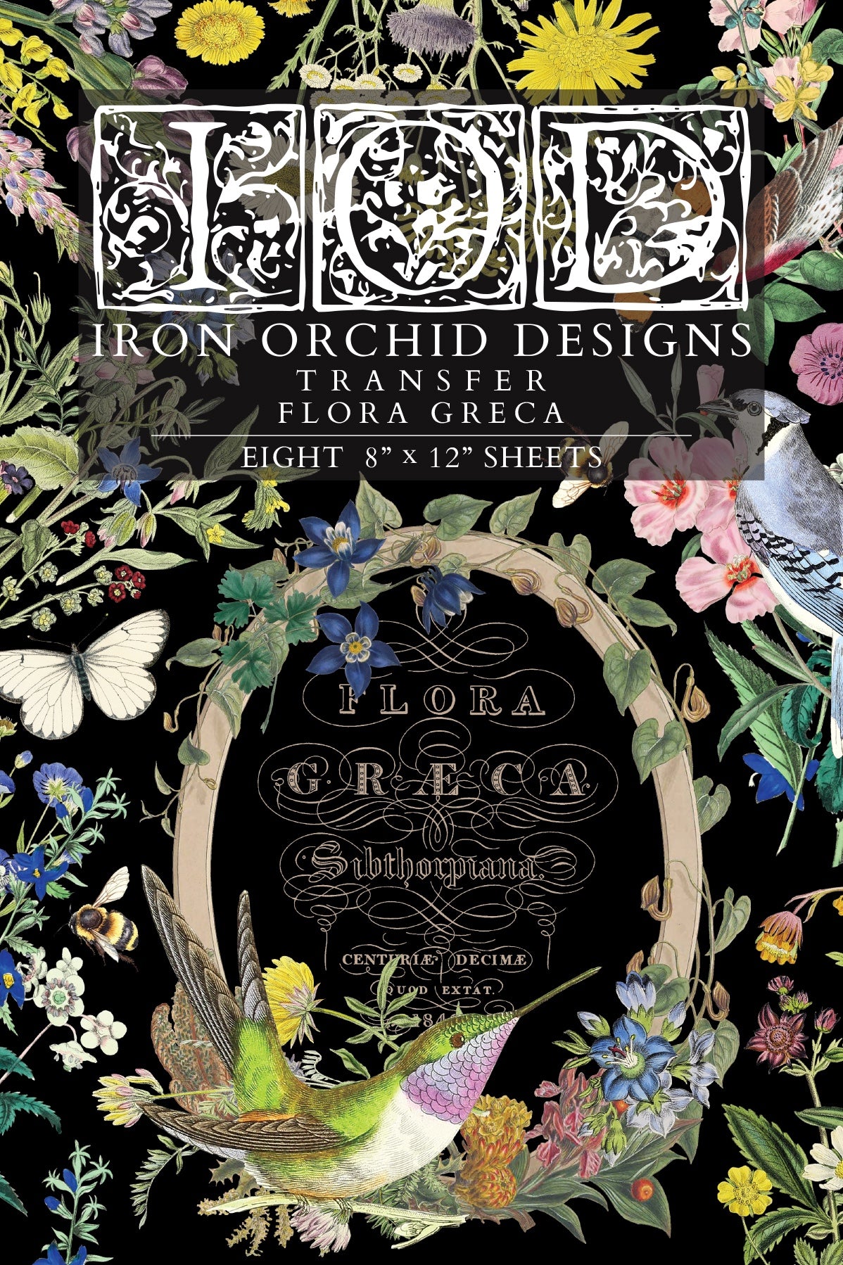 Flora Greca IOD Transfer 8x12 Pad by Iron Orchid Designs
