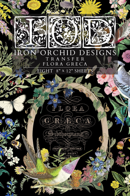 Flora Greca IOD Transfer 8x12 Pad by Iron Orchid Designs