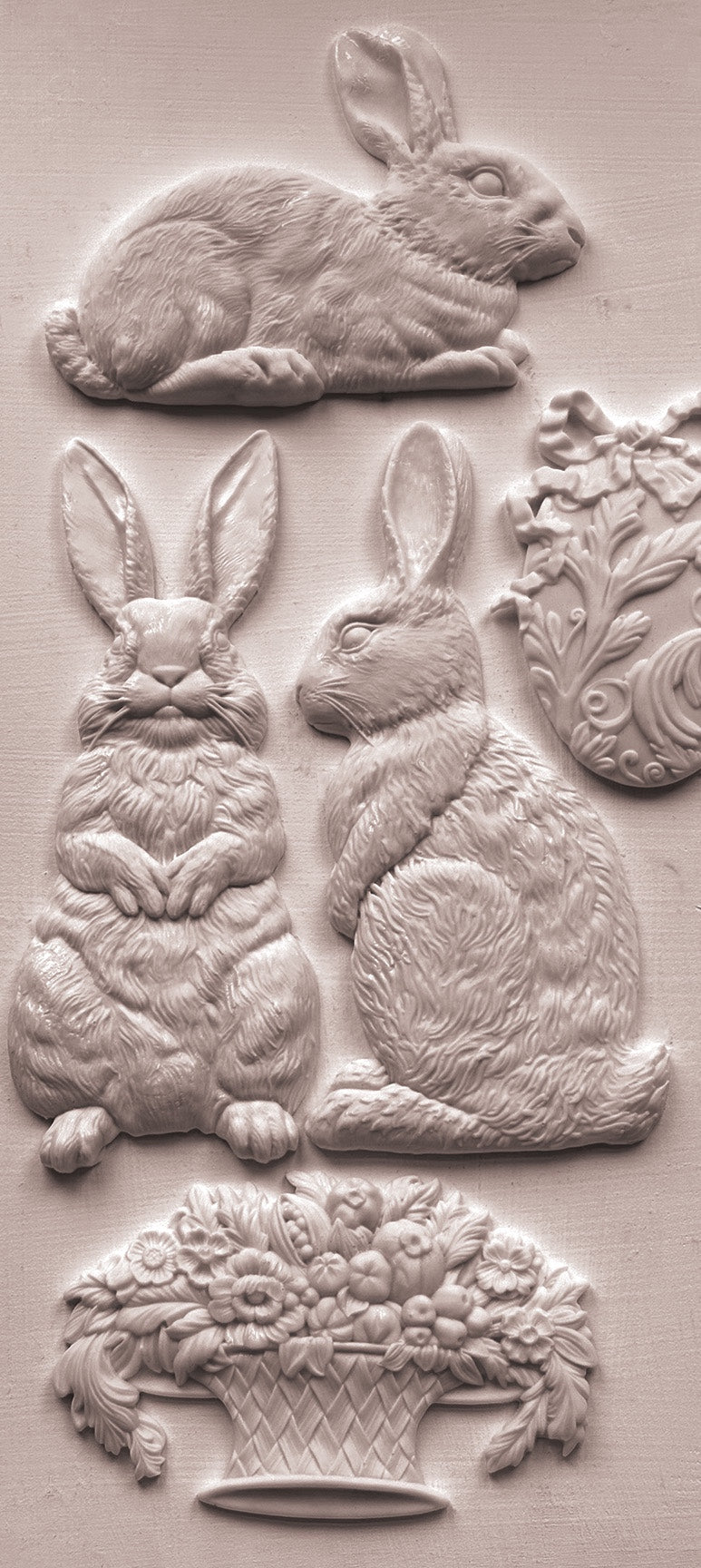 Les Lapins 6x10 IOD Mould by Iron Orchid Designs
