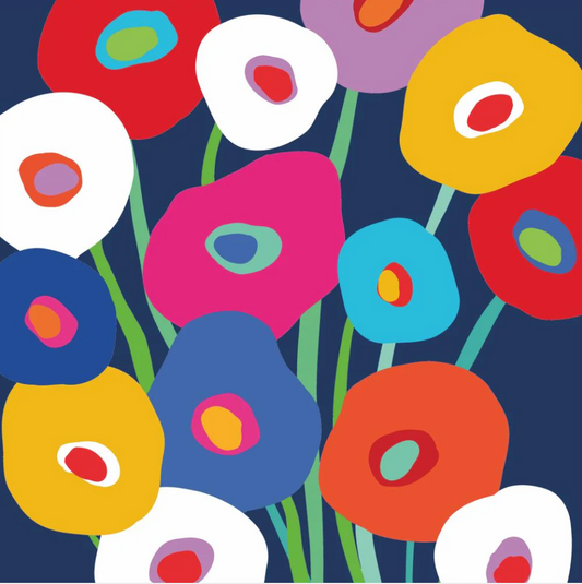 Super Bloom Cocktail Napkins (Blue)