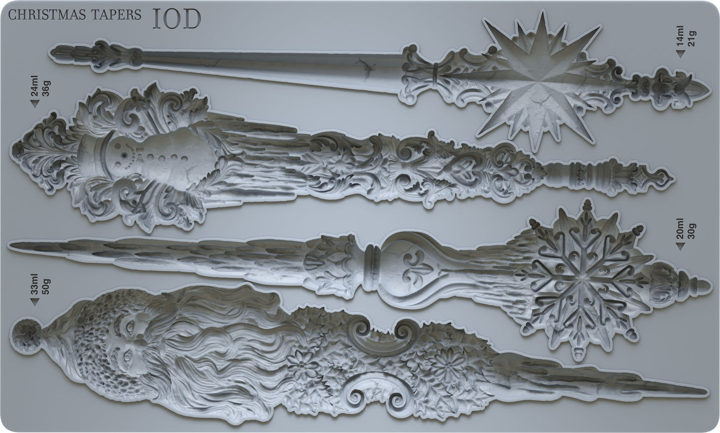 Christmas Tapers 6x10 IOD Mould by Iron Orchid Designs