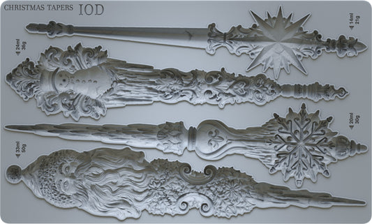 Christmas Tapers 6x10 IOD Mould by Iron Orchid Designs