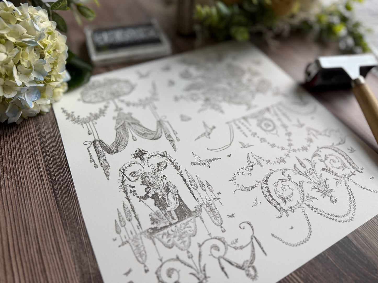 Palais des Fleurs 12x12 IOD Stamp by Iron Orchid Designs