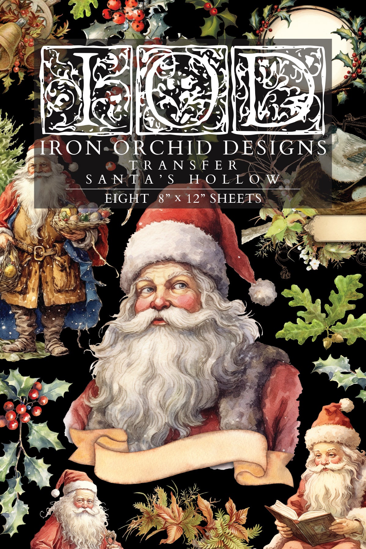 Santa's Hollow IOD Transfer 8x12 Pad by Iron Orchid Designs
