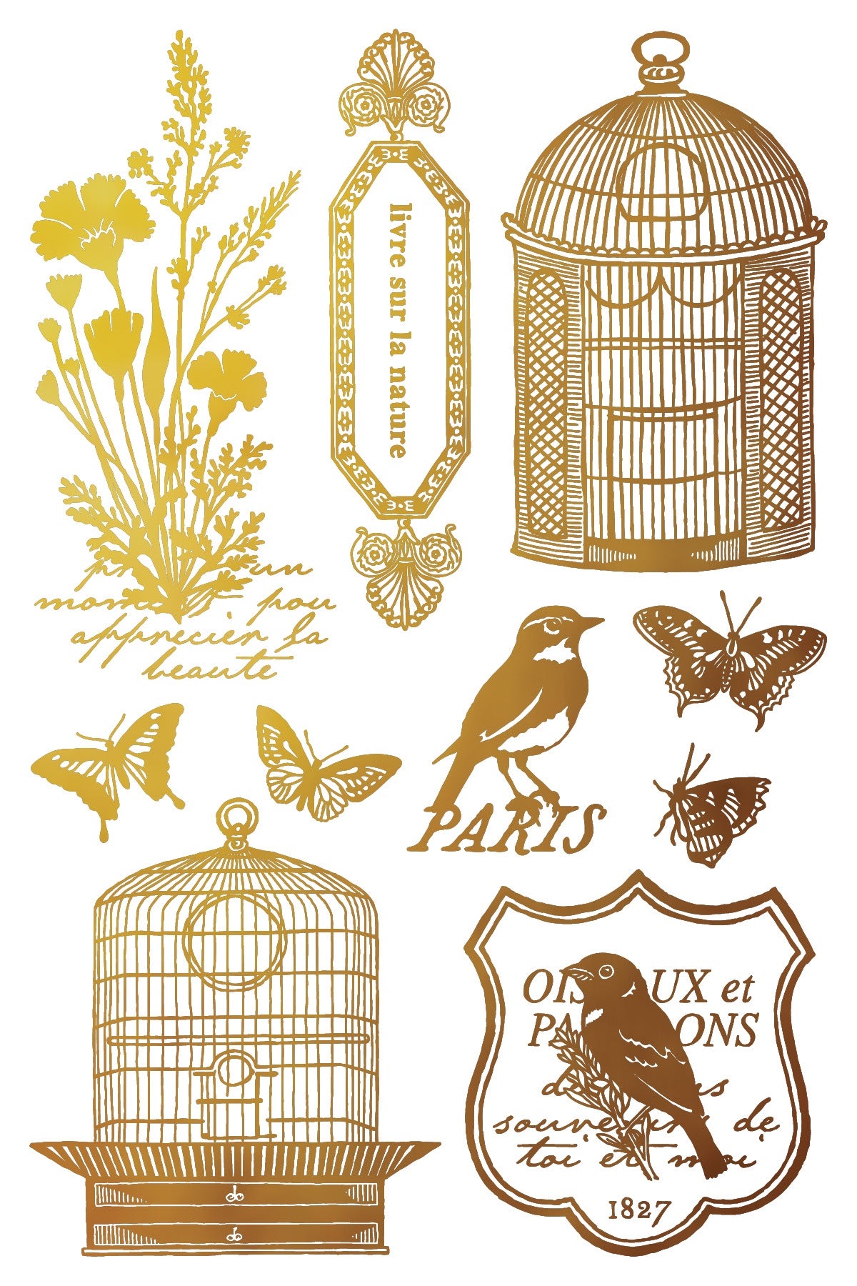 Papillon IOD Foil Transfer 8x12 Pad by Iron Orchid Designs