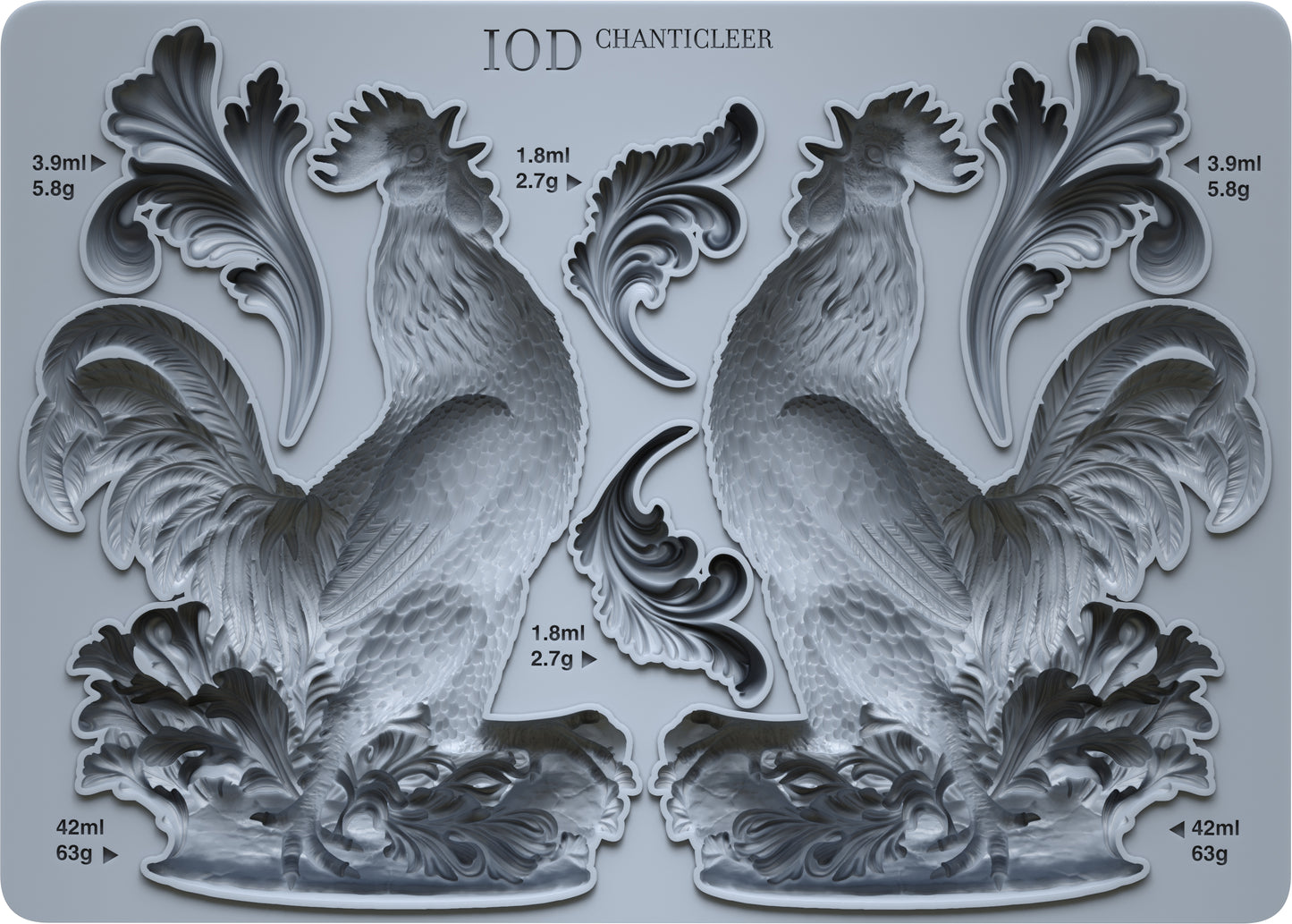 Chanticleer 5x7 IOD Mould by Iron Orchid Designs