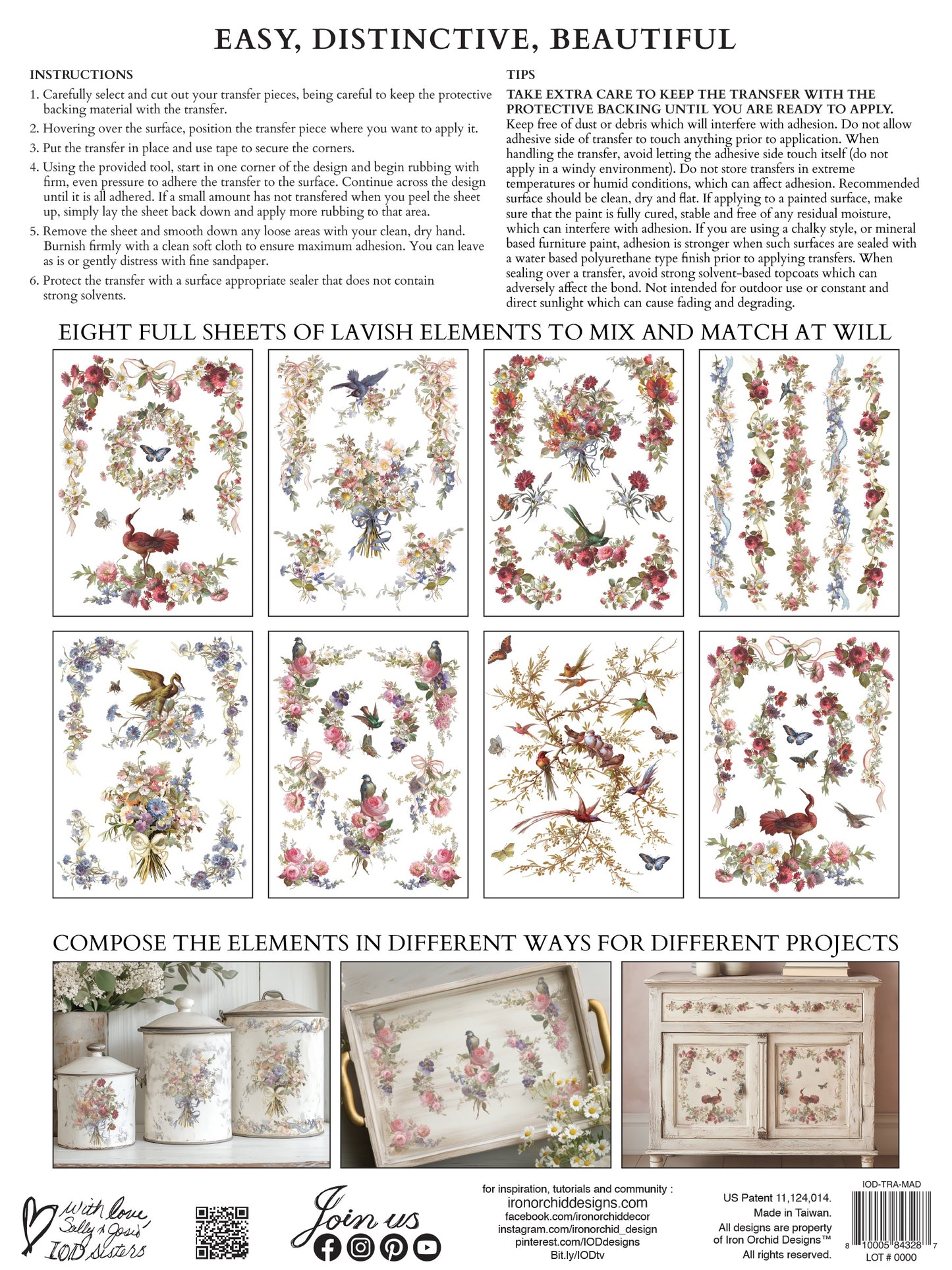 Madeleine IOD Transfer 12x16 Pad by Iron Orchid Designs