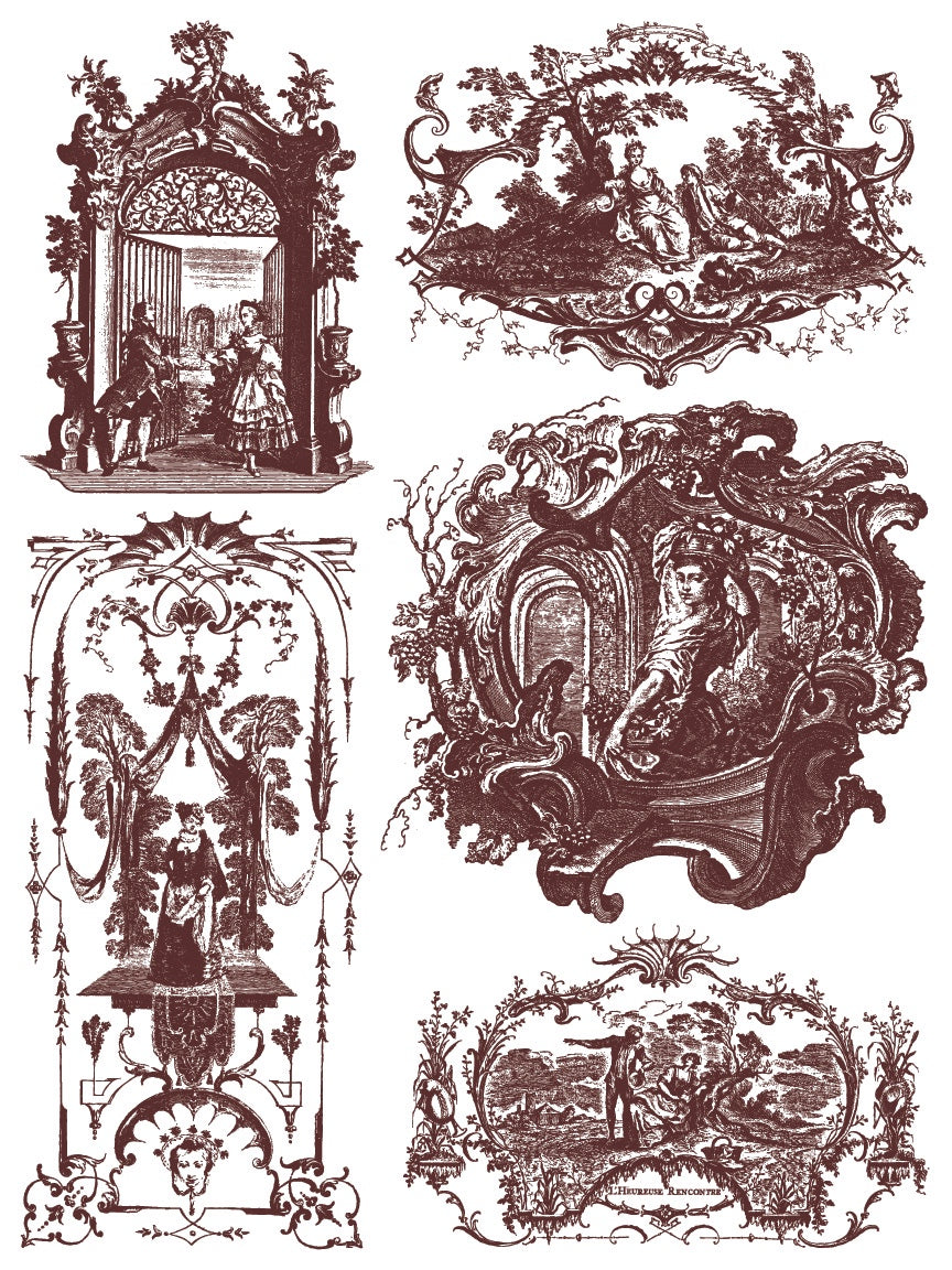 Hameau de la Reine IOD Paint Inlay 12x16 Pad by Iron Orchid Designs