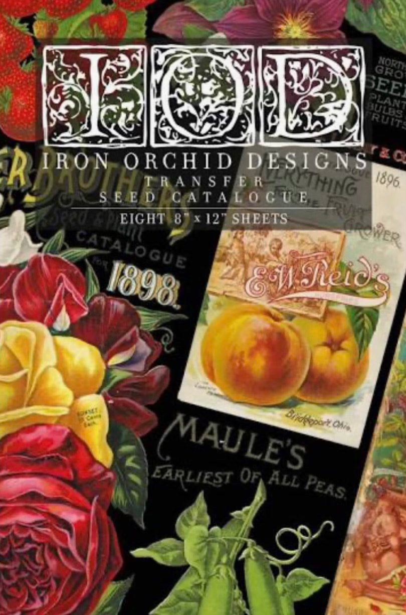 Seed Catalogue IOD Transfer 8x12 Pad by Iron Orchid Designs