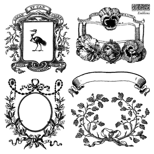 Emblems 6x6 IOD Decor Stamp by Iron Orchid Designs