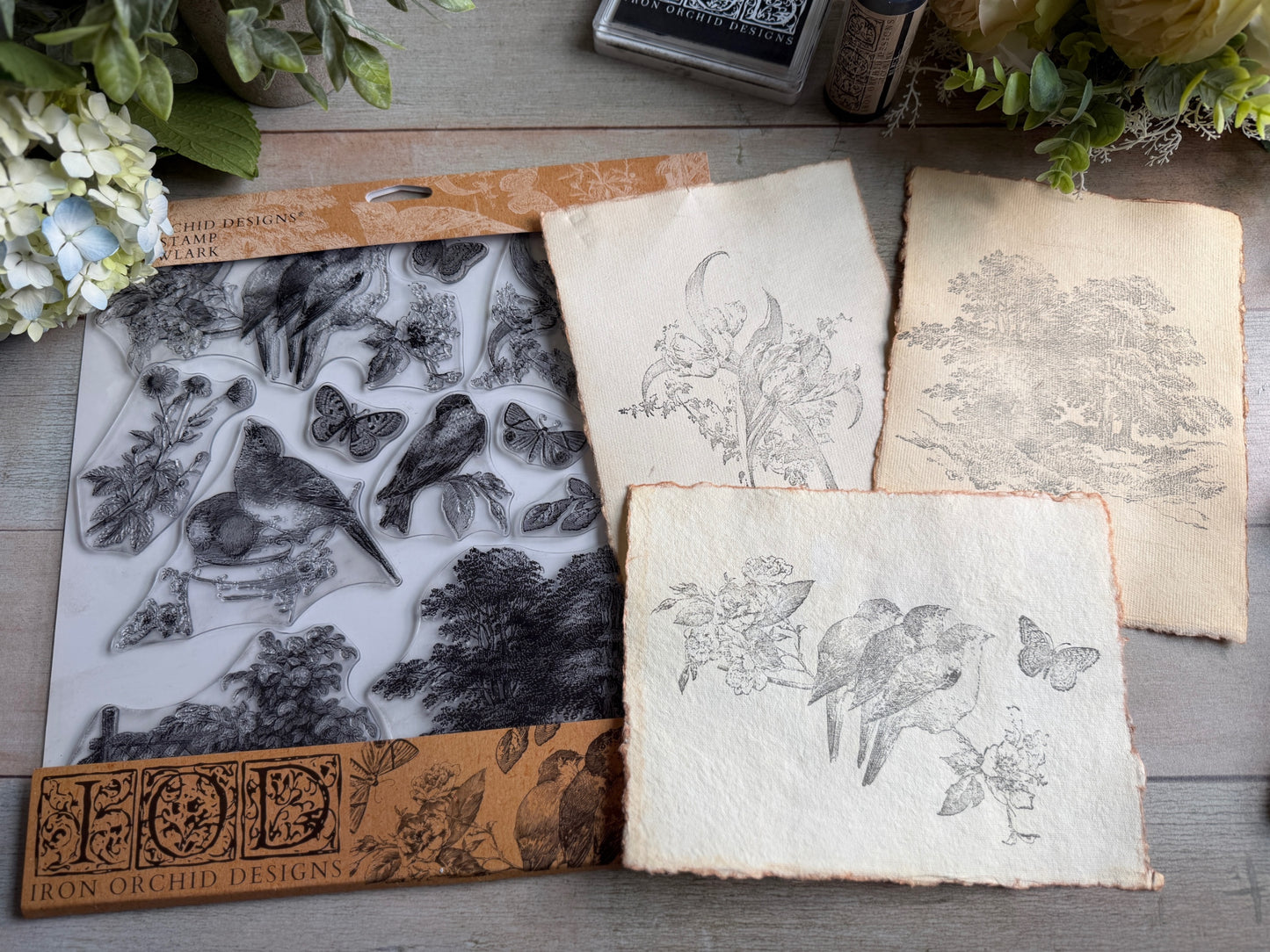 Meadowlark 12x12 IOD Stamp by Iron Orchid Designs