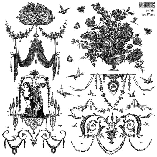Palais des Fleurs 12x12 IOD Stamp by Iron Orchid Designs