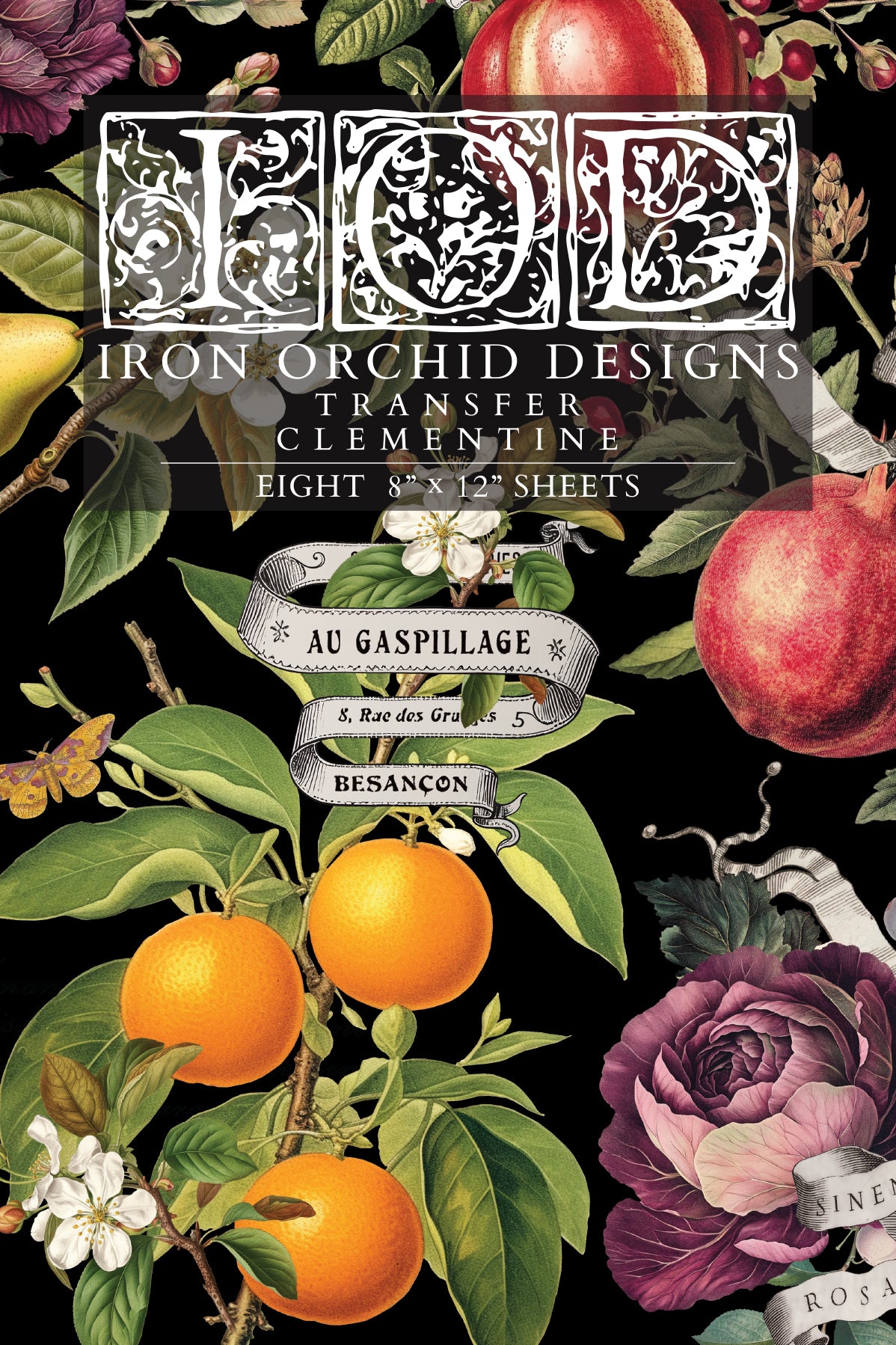 Clementine IOD Transfer 8x12 Pad by Iron Orchid Designs