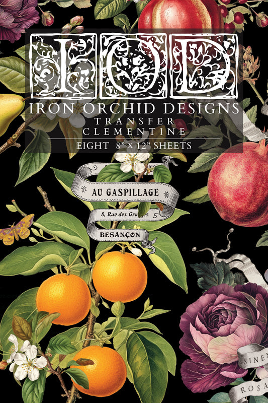 Clementine IOD Transfer 8x12 Pad by Iron Orchid Designs