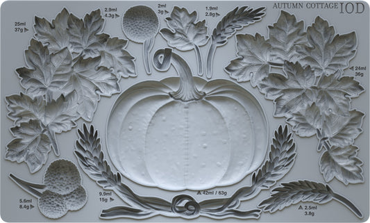 Autumn Cottage 6x10 IOD Mould by Iron Orchid Designs
