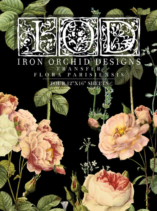 Flora Parisiensis IOD Transfer 12x16 Pad by Iron Orchid Designs