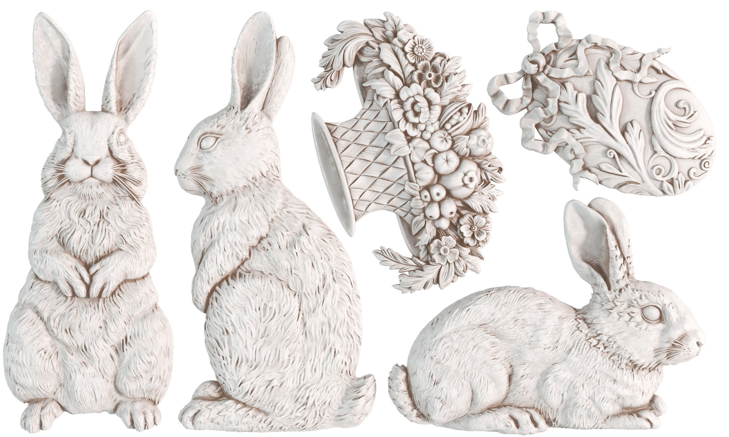 Les Lapins 6x10 IOD Mould by Iron Orchid Designs